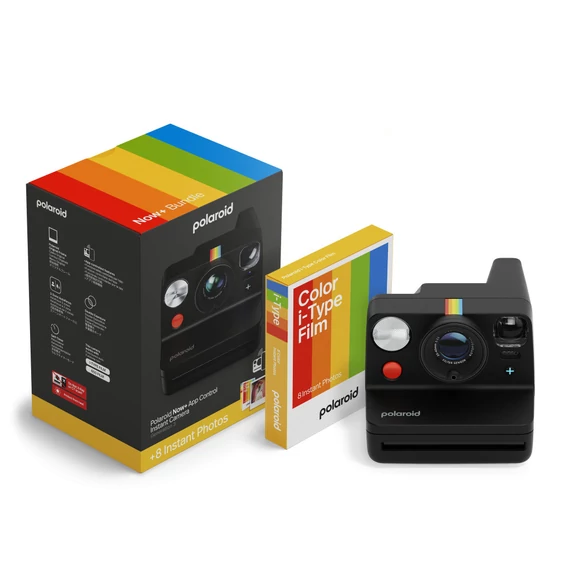 Polaroid NOW+ Generation 3 analog instant fényképezőgép + film csomag, fekete (Kezdő csomag)