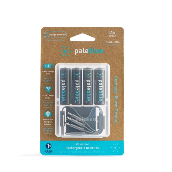 Paleblue Lithium Ion USB-C tölthető akkumulátor AA 4db - 1700mAh