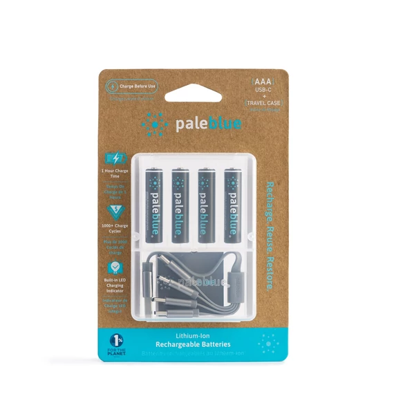 Paleblue Lithium Ion USB-C tölthető akkumulátor AAA 4db - 600mAh